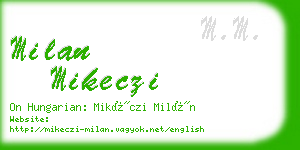 milan mikeczi business card